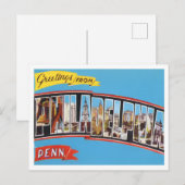 Philadelphia, Pennsylvania Vintage Big Letters Postkarte (Vorne/Hinten)