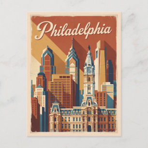 Philadelphia Pennsylvania Vintage Reise Postkarte