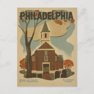 Philadelphia Pennsylvania Vintage Reise Postkarte