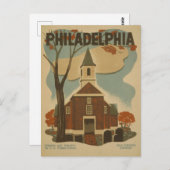 Philadelphia Pennsylvania Vintage Reise Postkarte (Vorne/Hinten)