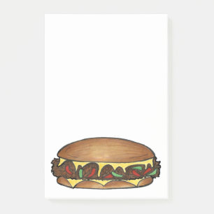 Philadelphia Philly Cheese Steak Sandwich stellt s Post-it Klebezettel