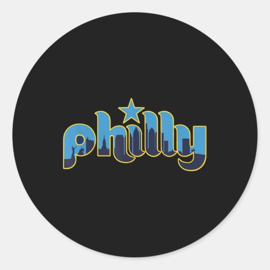 Philadelphia Philly - Throwback Design - Clic Runder Aufkleber (Vorderseite)