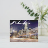 Philadelphia Post Card "City Hall at Night" Postkarte (Stehend Vorderseite)