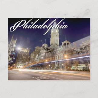 Philadelphia Post Card "City Hall at Night" Postkarte