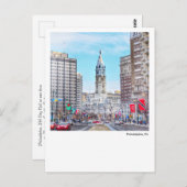 Philadelphia Post Card Rathaus Postkarte (Vorne/Hinten)