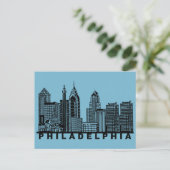 Philadelphia Postcard – Iconic Skyline Silhouette  Postkarte (Stehend Vorderseite)