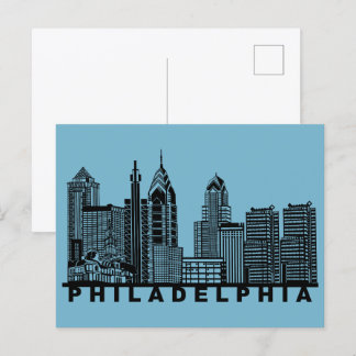 Philadelphia Postcard – Iconic Skyline Silhouette  Postkarte