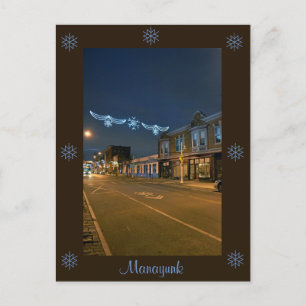 Philadelphia Postcard-Main Street Manayunk-Holiday Feiertagspostkarte