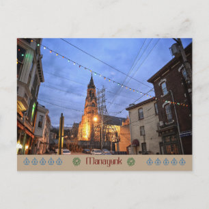 Philadelphia Postcard-Manayunk-Church Christmas Feiertagspostkarte