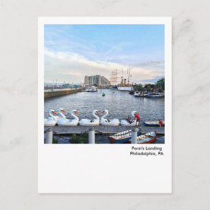 Philadelphia Postcard-Penn's Landing Swan Boats Postkarte