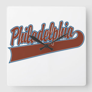 Philadelphia Quadratische Wanduhr