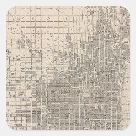 Philadelphia Quadratischer Aufkleber (Vorderseite)