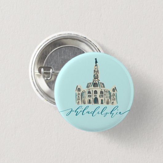 Philadelphia - Rathaus Button (Vorne & Hinten)