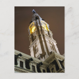 Philadelphia Rathaus in der Nacht Postkarte