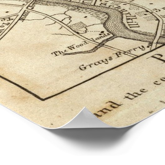 Philadelphia Road Map Poster (Ecke)