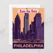 Philadelphia Save the Date Vintage Postkarte (Vorne/Hinten)