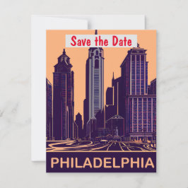 Philadelphia Save the Date Vintage Postkarte