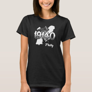 Philadelphia-Silhouette mit Zip Code 19140 und Li T-Shirt