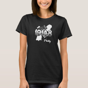 Philadelphia-Silhouette mit Zip Code 19148 und Li T-Shirt