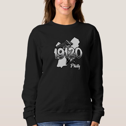Philadelphia Silhouette with Zip Code 19120 and Li Sweatshirt (Vorderseite)