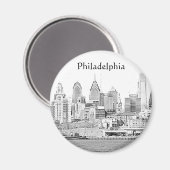 Philadelphia Sketch Magnet (Vorderseite/Rückseite)