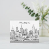 Philadelphia Sketch Postcard Postkarte (Stehend Vorderseite)