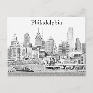 Philadelphia Sketch Postcard Postkarte
