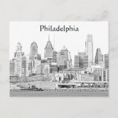 Philadelphia Sketch Postcard Postkarte (Vorderseite)
