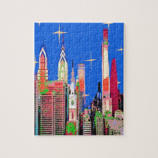 Philadelphia Sky Weihnachtsstil Puzzle (Vertikal)