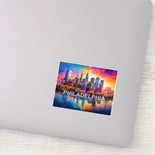 Philadelphia Skyline Abstrakt Art Aufkleber