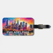 Philadelphia Skyline Abstrakt Art Gepäckanhänger (Rückseite horizontal)