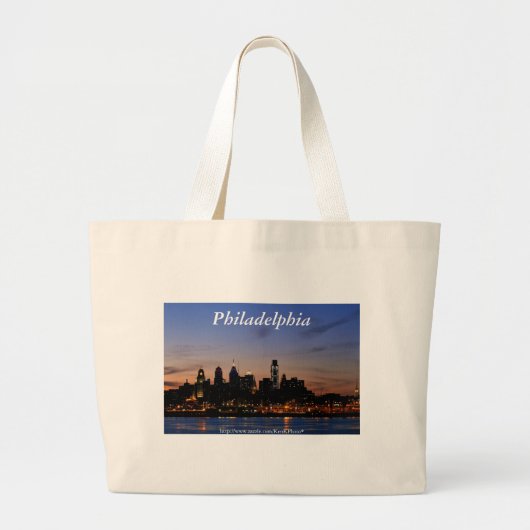 Philadelphia-Skyline an der Dämmerungs-Tasche Jumbo Stoffbeutel (Vorne)