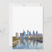 Philadelphia Skyline Aquarell Elegante Hochzeit Save The Date (Rückseite)