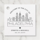 Philadelphia Skyline | Begrüßung Geschenkanhänger (Vorderseite)
