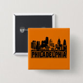 Philadelphia-Skyline Button (Vorne & Hinten)