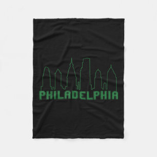 Philadelphia Skyline Downtown Cityscape Brotherly Fleecedecke
