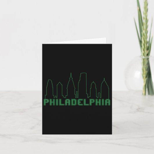 Philadelphia Skyline Downtown Cityscape Brotherly Karte (Vorderseite)