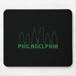 Philadelphia Skyline Downtown Cityscape Brotherly Mousepad