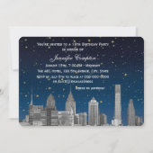 Philadelphia Skyline Etch Blue Starry Sweet 16 H Einladung (Rückseite)