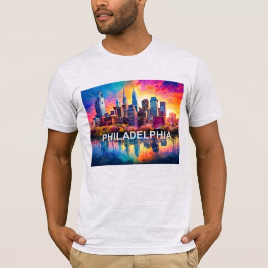 Philadelphia Skyline Graffiti Art T-Shirt (Vorderseite)