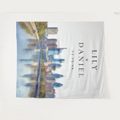 Philadelphia Skyline Hochzeitsfoto Hintergrund Wandteppich (Vorderseite (Horizontal))