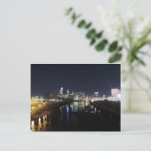 Philadelphia Skyline in der Nacht Postkarte (Stehend Vorderseite)