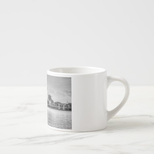 Philadelphia-Skyline in Schwarzweiß Espressotasse (Rechts)