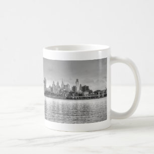 Philadelphia-Skyline in Schwarzweiss Kaffeetasse