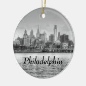 Philadelphia-Skyline in Schwarzweiss Keramikornament (Links)