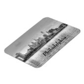 Philadelphia-Skyline in Schwarzweiß Magnet (Linke Seite)