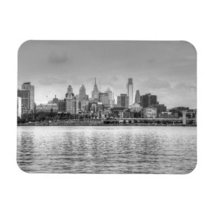 Philadelphia-Skyline in Schwarzweiß Magnet