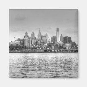 Philadelphia-Skyline in Schwarzweiss Magnet