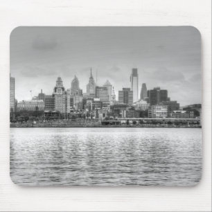 Philadelphia-Skyline in Schwarzweiß Mousepad