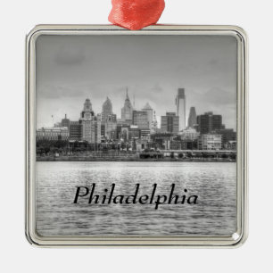Philadelphia-Skyline in Schwarzweiss Ornament Aus Metall